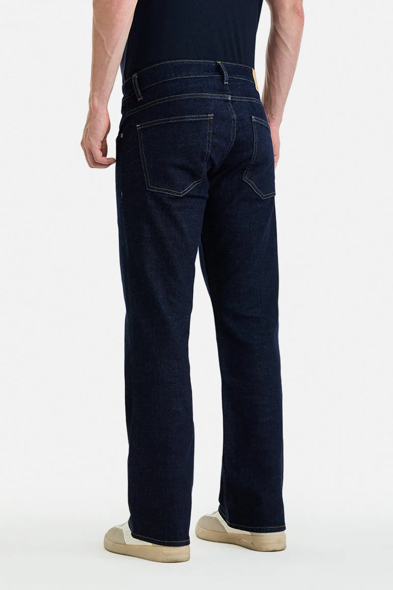 SNITCH Navy Bootcut Stretch Washed Jeans for Men | Best Price UAE